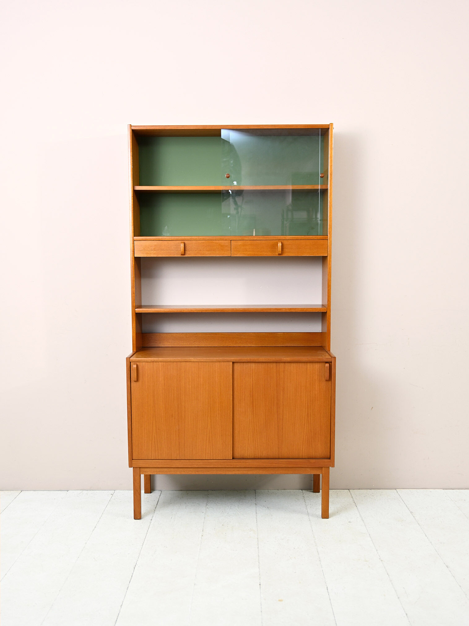 Swedish bookcase with display case