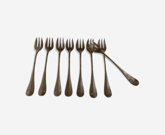 Set de 8 fourchettes à huitres uniplat Alfénide Christofle