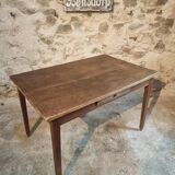 Antique country table with drawer – Oak and pine, France, circa 1900