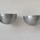 Pair of vintage XL wall lights, brushed metal, Italy, 1970
