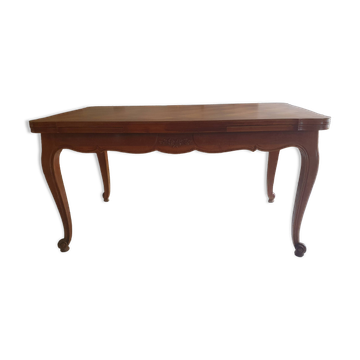Table in solid cherry wood in Louis XV style.