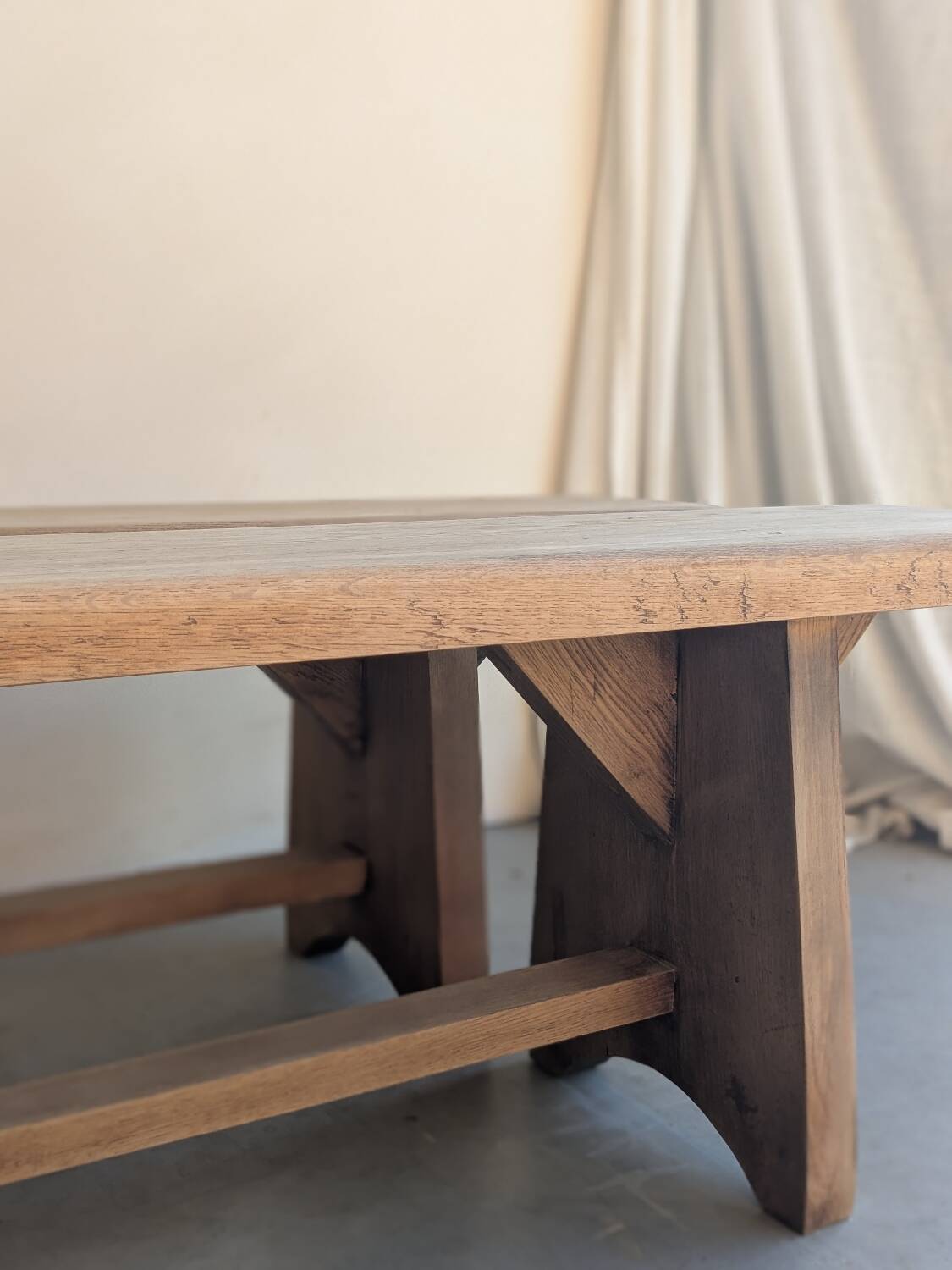 Large solid wood farm benches