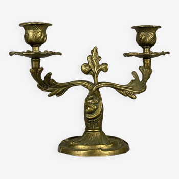 Art Nouveau style bronze candlestick / candelabra