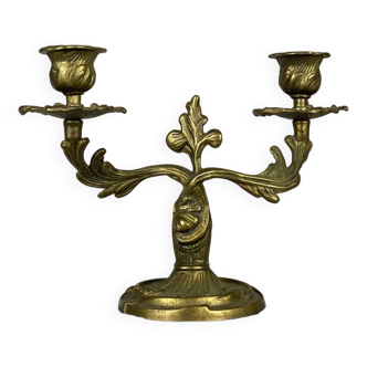 Art Nouveau style bronze candlestick / candelabra