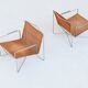 Pair of lounge chairs steel and rattan Gelderland The Netherlands 1964