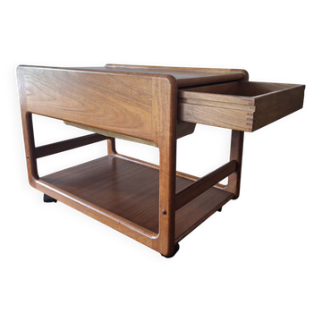 Vildbjerg teak multifunction serving bar cart, Denmark 1960s
