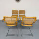 Set of 4 cane cantilever chairs and armchairs, Cesca, 1970s.