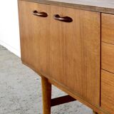 Buffet/Long John en teck « Avalon » du milieu du siècle. Style vintage élégant.