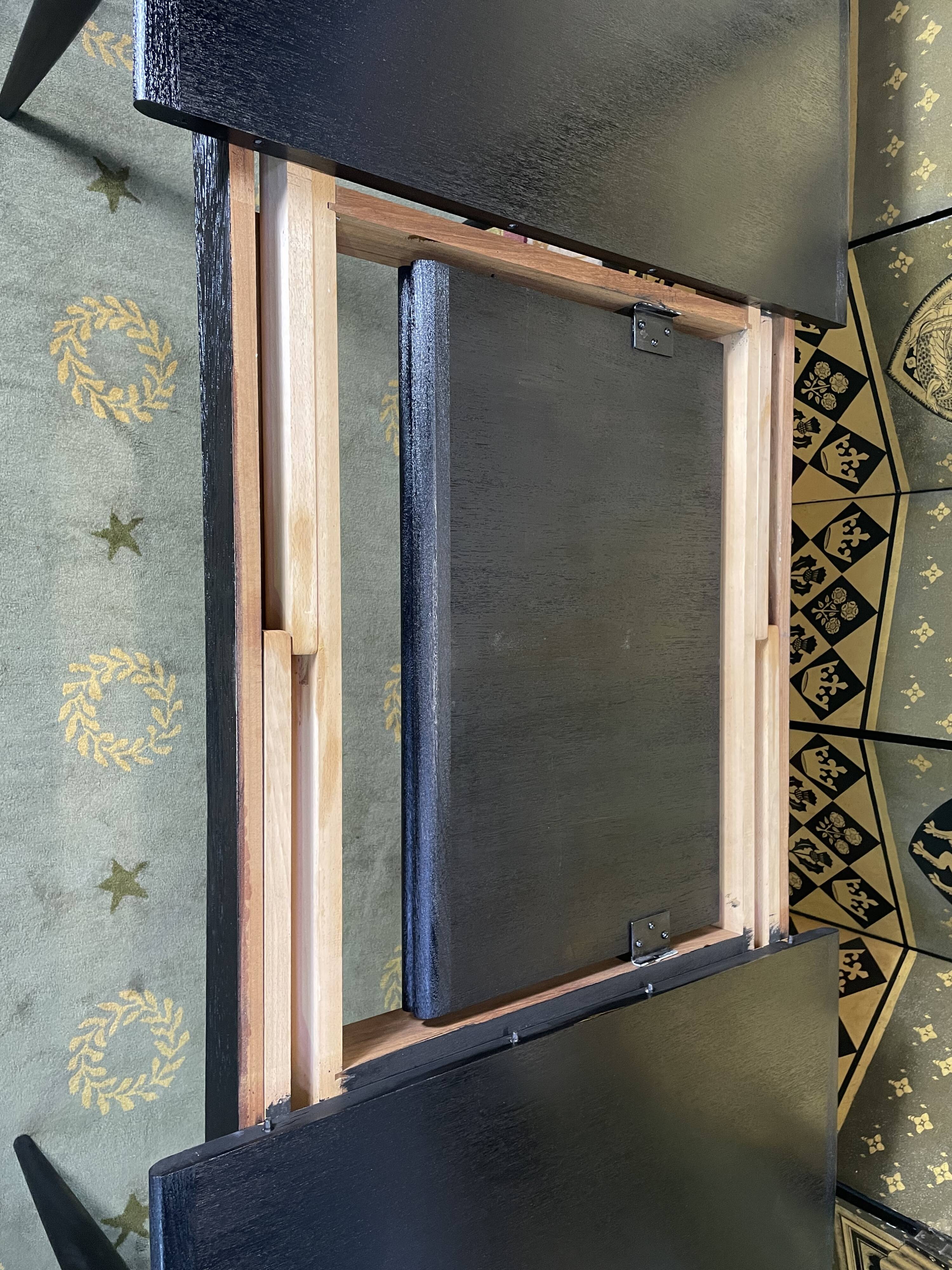 Scandinavian dining table in blackened wood Napoleon III