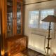 Showcase library in solid wood with two sections