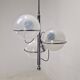 Italian Chrome Lamp with Three Opaline Glass Globes – 1970s
