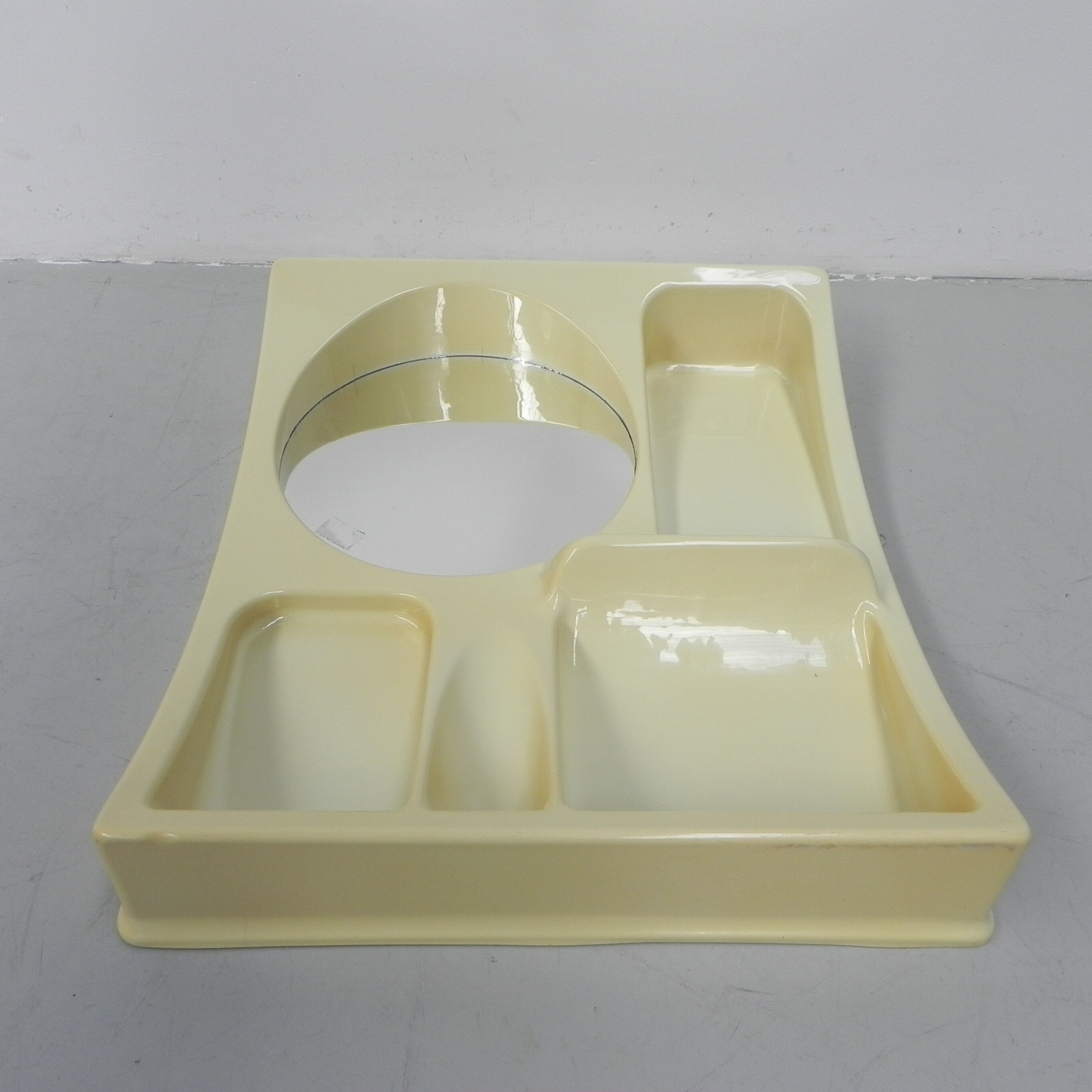 Vintage Plastic Bathroom Wall Shelf with Mirror