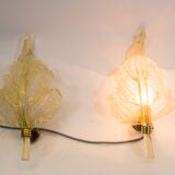 Barovier & Toso wall sconces| Set of 2 | Gold flake glass | Vintage 70's