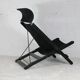 Armchair by Tord Bjorklund, black wood, steel and canvas. Ed. Ikéa, circa 1990.