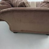 Large weighty love seat with the original matching cushions. Marked "Handmade in Holland"