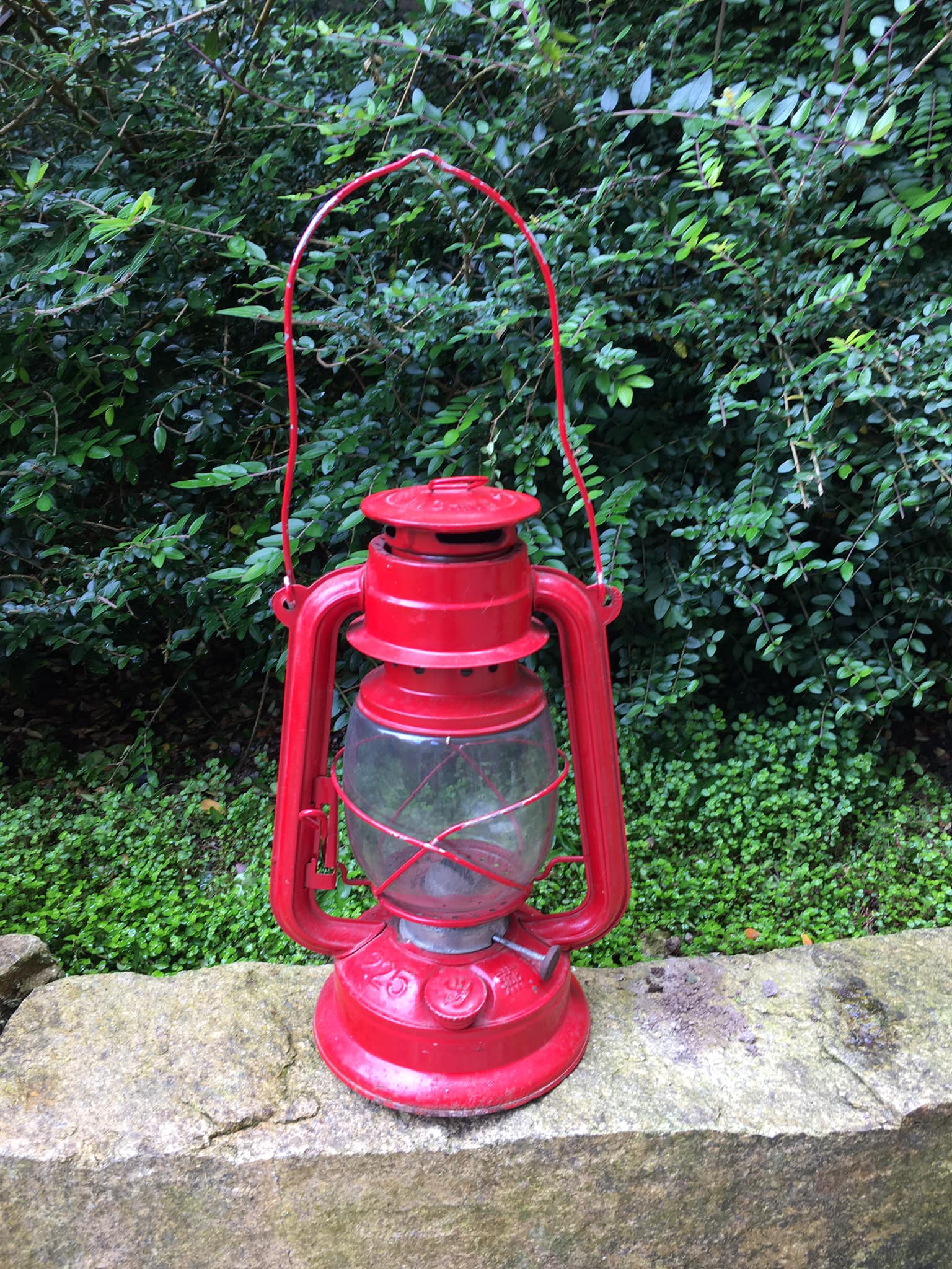 Red metal storm lamp. Swallow Brand