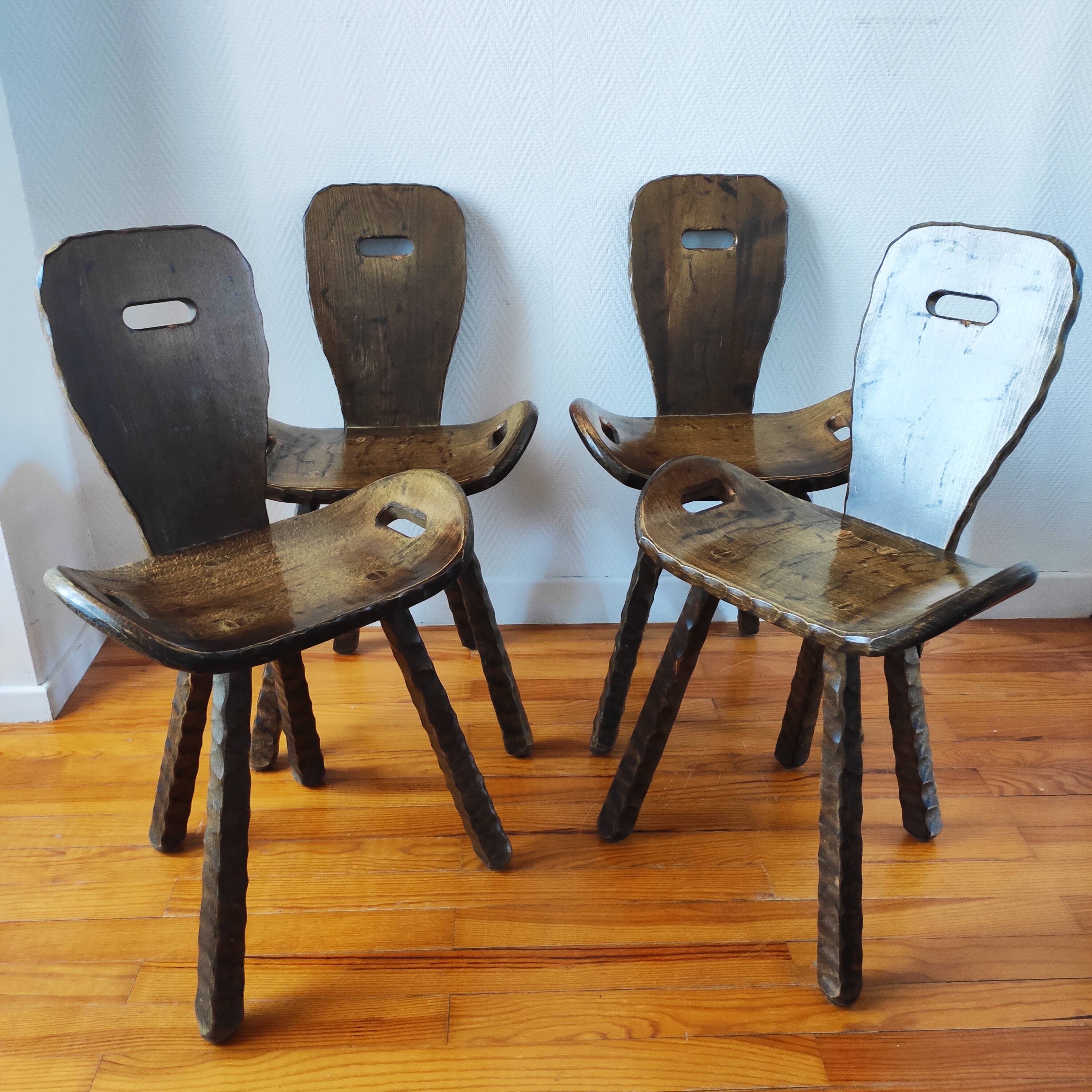 French brutalist vintage chairs from the 60s-70s.