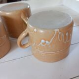Set of 3 old stoneware cups