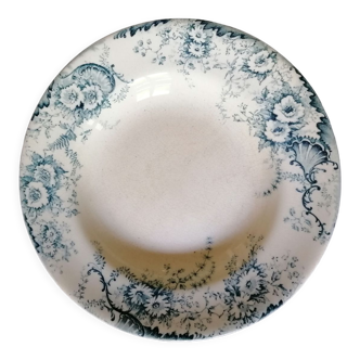 Assiette creuse Boulenger Derby Terre de feu Choisy le Roi ancienne
