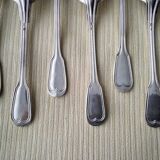 12 Coffee spoons in silver metal Net model