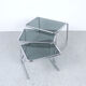 Vintage chromed nesting tables with smoked glass