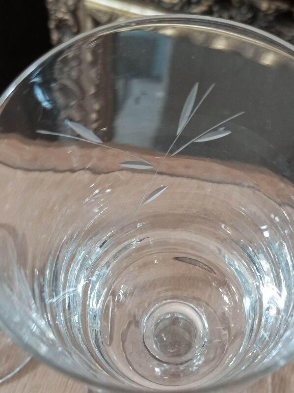 Water glass chiseled wine engraved dpc 082392