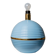 XXL light blue ceramic table lamp with gold band, Italy 1980s, Hollywood Regency