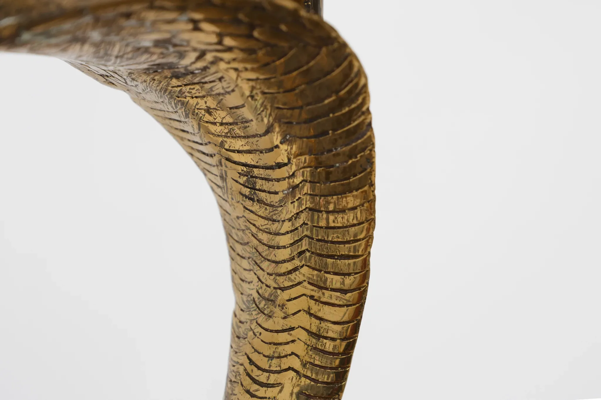 Hollywood Regency Brass Cobra Table Lamp with Brown Shade, France, 1970s