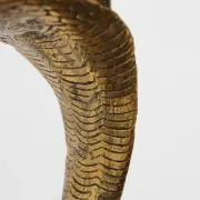 Hollywood Regency Brass Cobra Table Lamp with Brown Shade, France, 1970s