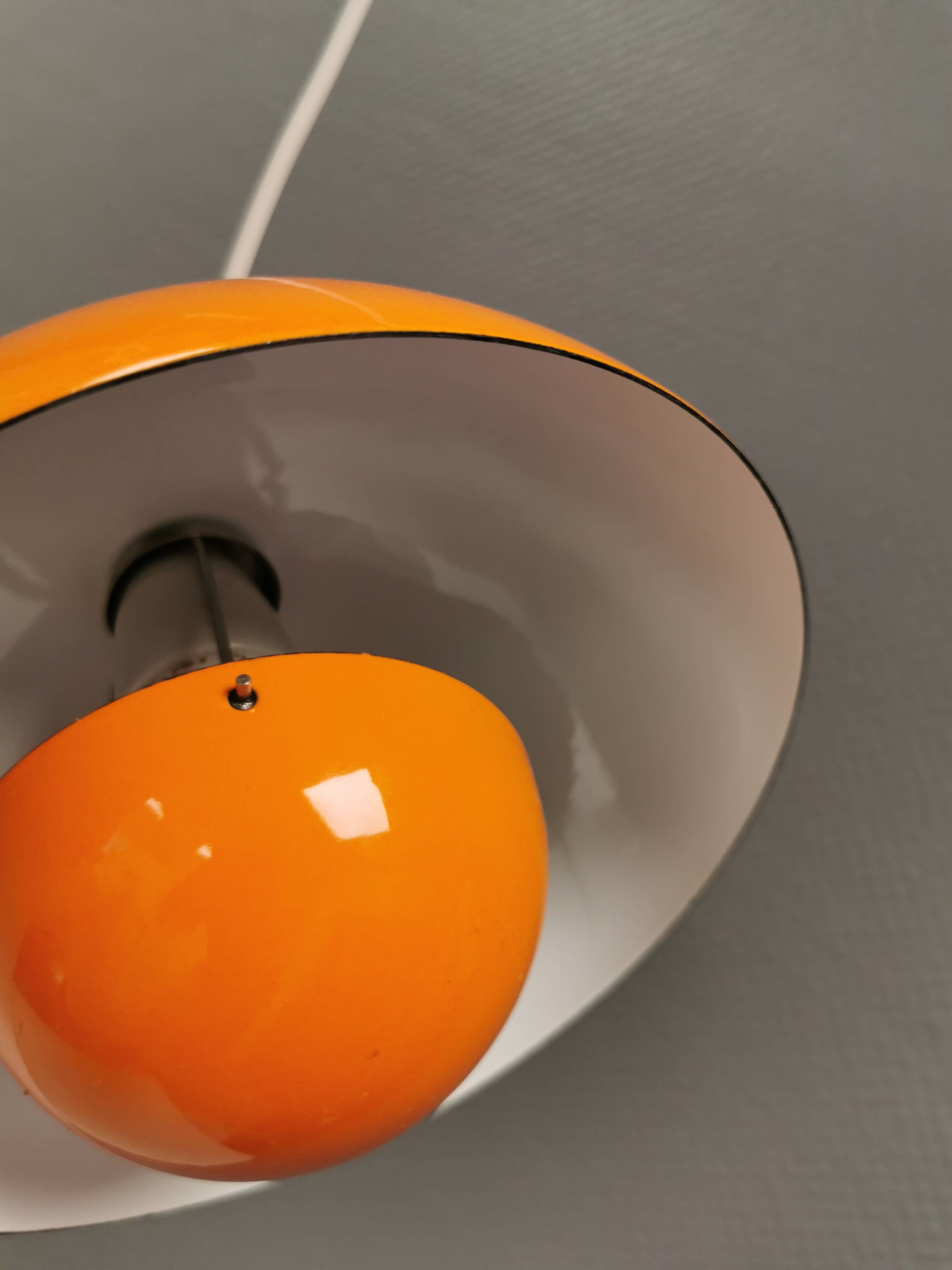 One of the original Flowerpot vp1 enamel lamps, designed by Verner Panton.