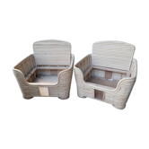 Pair of rattan armchairs