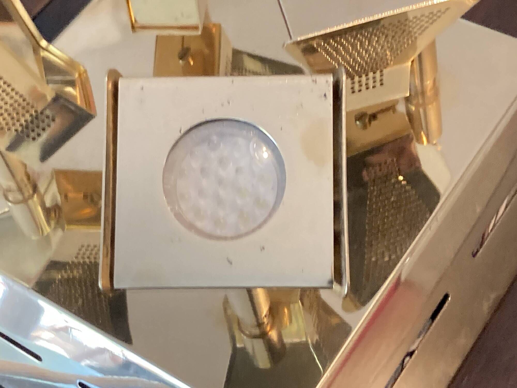 Vintage brass ceiling light OMI – Space Age design from the 1970s
