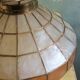 70s mother-of-pearl and brass pendant light