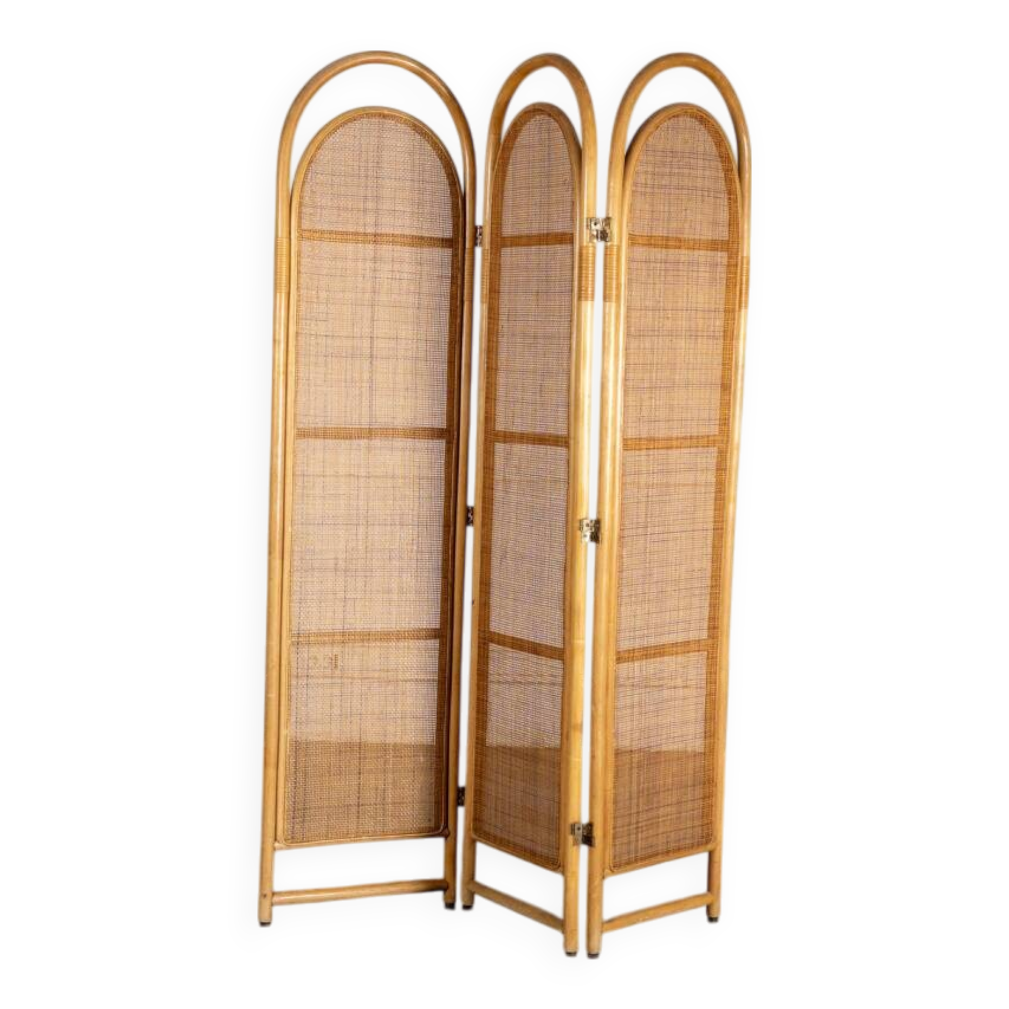 Italian cane and bamboo screen from the 1960s