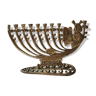 Ménorah/chandelier hébreu à 9 branches + bougies/ jérusalem, signé wainberg israël