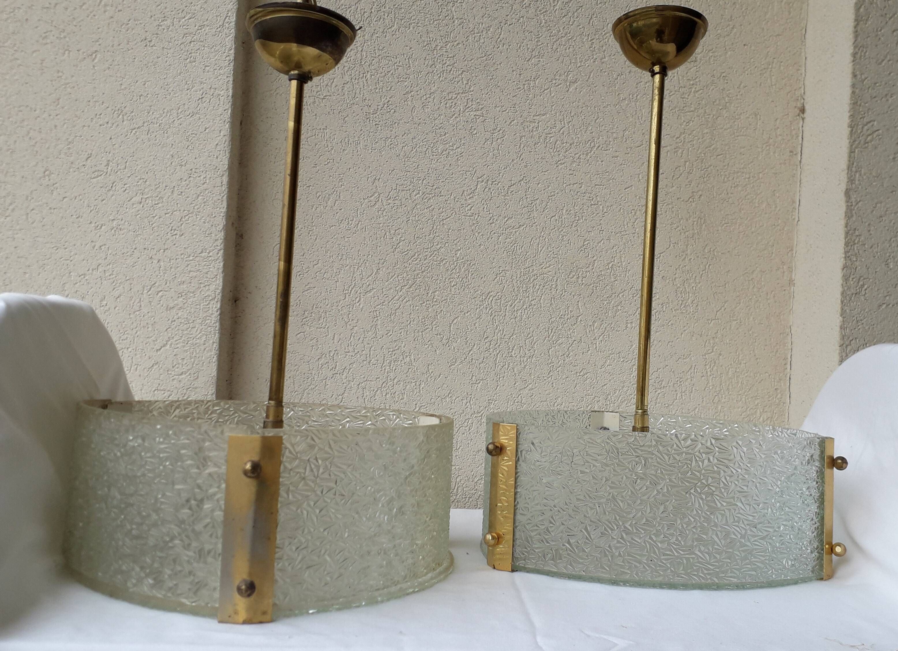 2 glass pendants from the 1970s