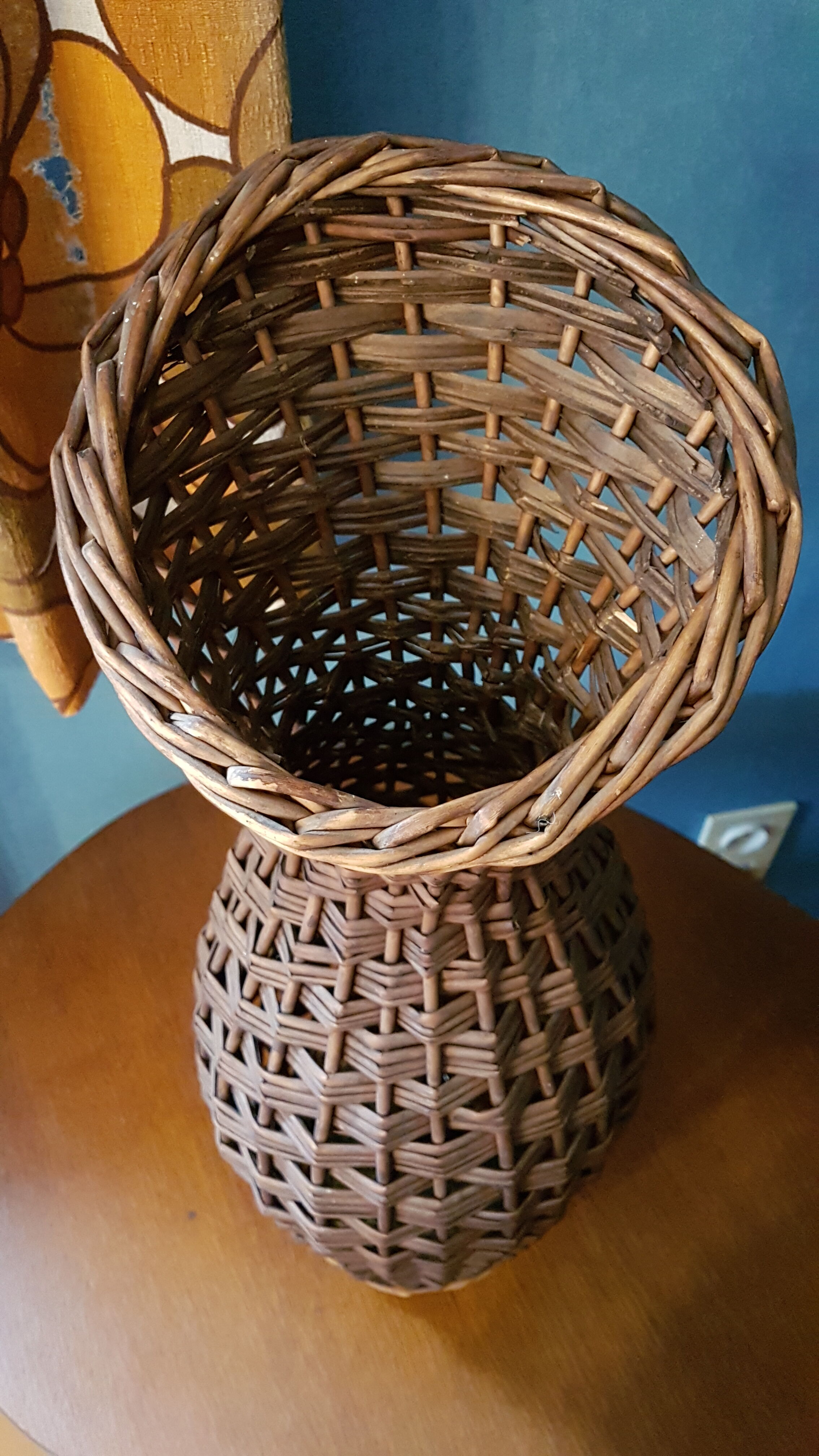 Rattan wicker basket vase
