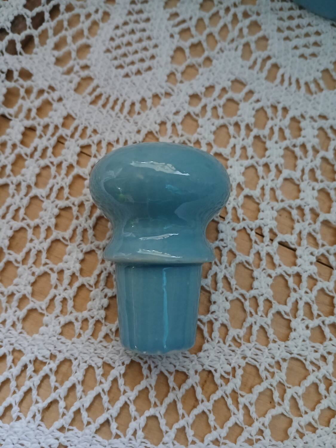 Blue ceramic bottle