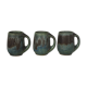 Lot de 3 mugs miniature en grès gris-vert - Denbac - début XXème