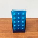 Mid-century German block glass bubble vase by Karl Friedrich Glass.