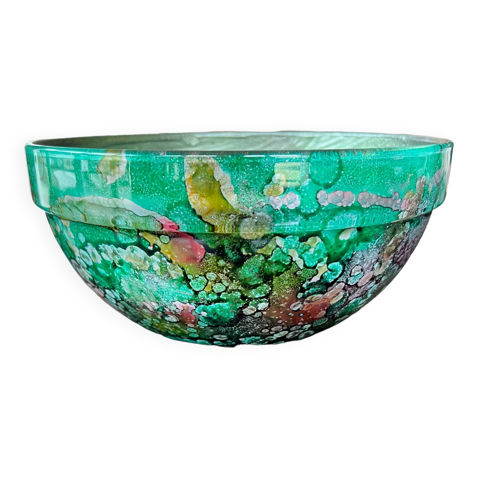 Saladier en verre laqué de "jean-noel bouillet"