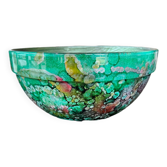 Lacquered glass salad bowl by "jean-noel bouillet"