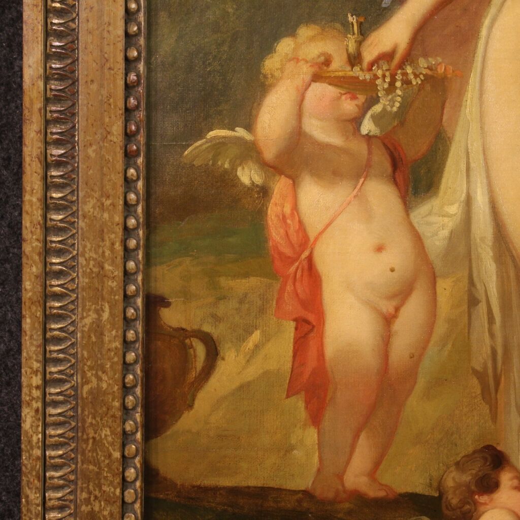 Mythological painting from 19th century, the bath of Venus