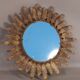 Mirror sun acanthus sheets vintage gold metal 50s