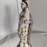 Virgin and Child in polychrome earthenware, 18th century, Nevers