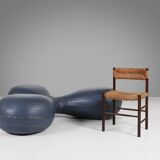 Leather pouf by Lowie Vermeersch for Durlet