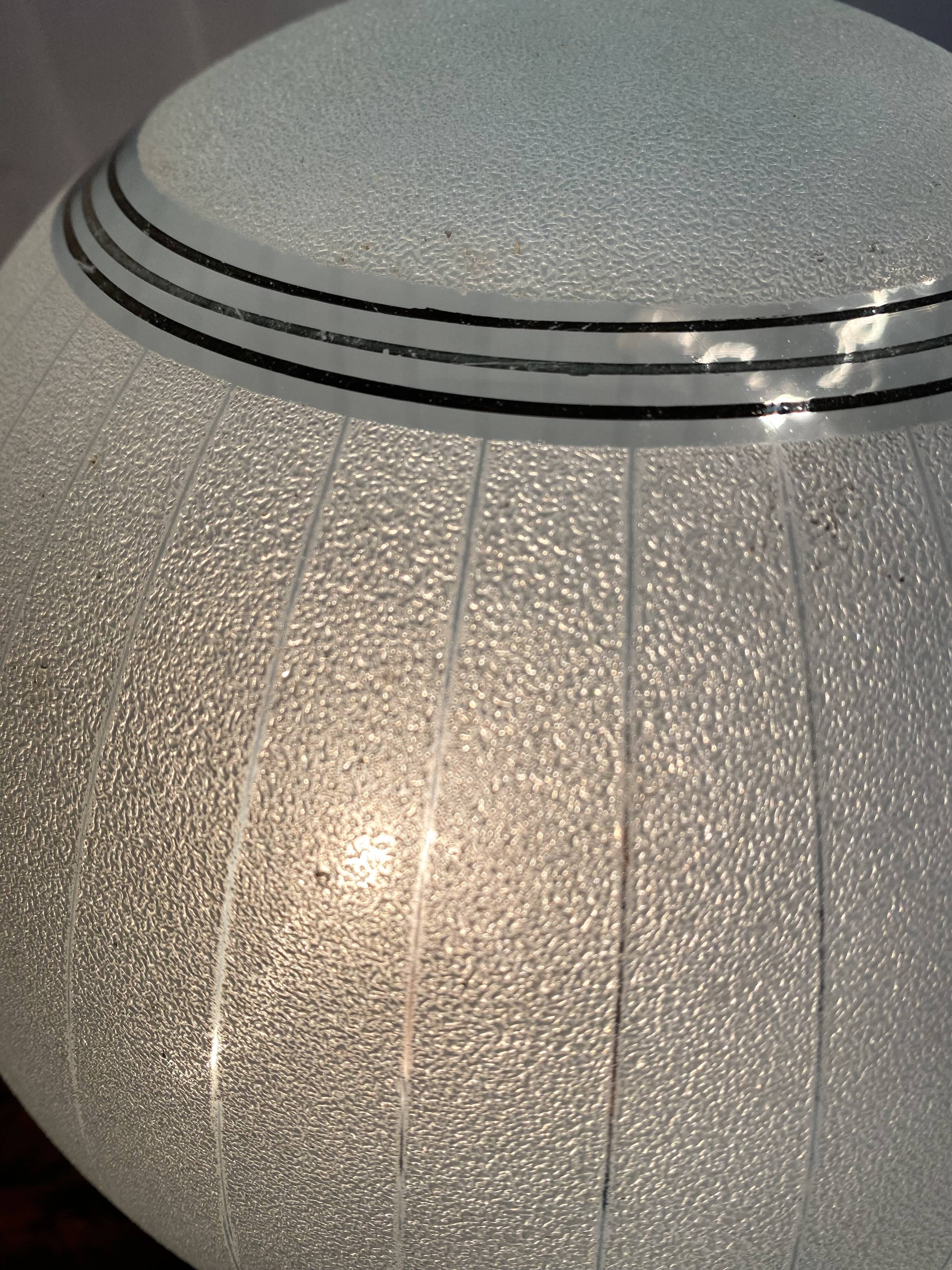 Art Deco blue granite and gold ball ceiling light