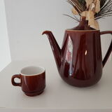 Villeroy et Boch coffee maker in brown porcelain + cup offered - good condition