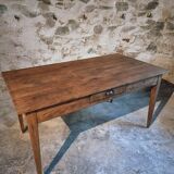 Antique oak farmhouse table – Circa 1900 – Rustic table with drawer