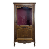 Small Louis XV oak display cabinet with one door.